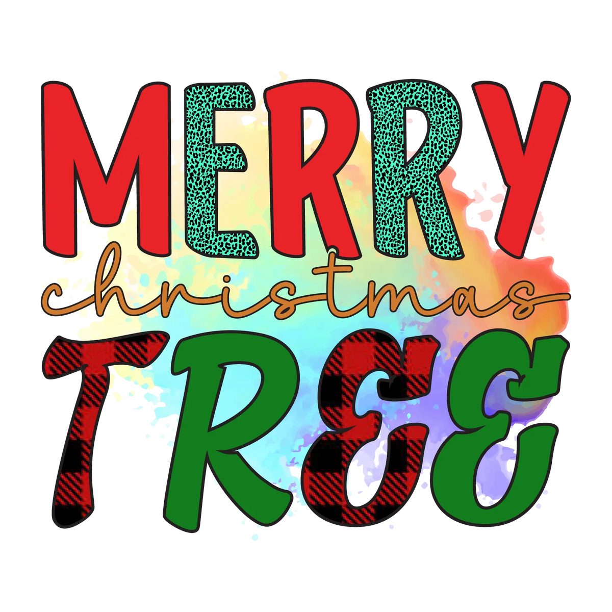 Merry Christmas tree-01 Christmas Holidays  Ready To Press Dtf Transfers dtfintexas