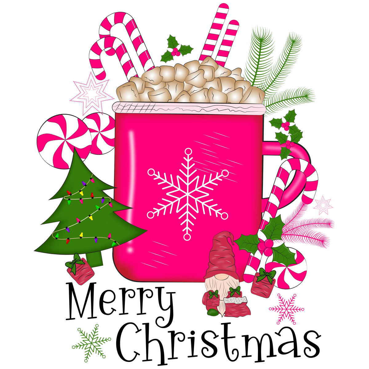 Mery Christmas pink (19) Christmas Holidays  Ready To Press Dtf Transfers dtfintexas