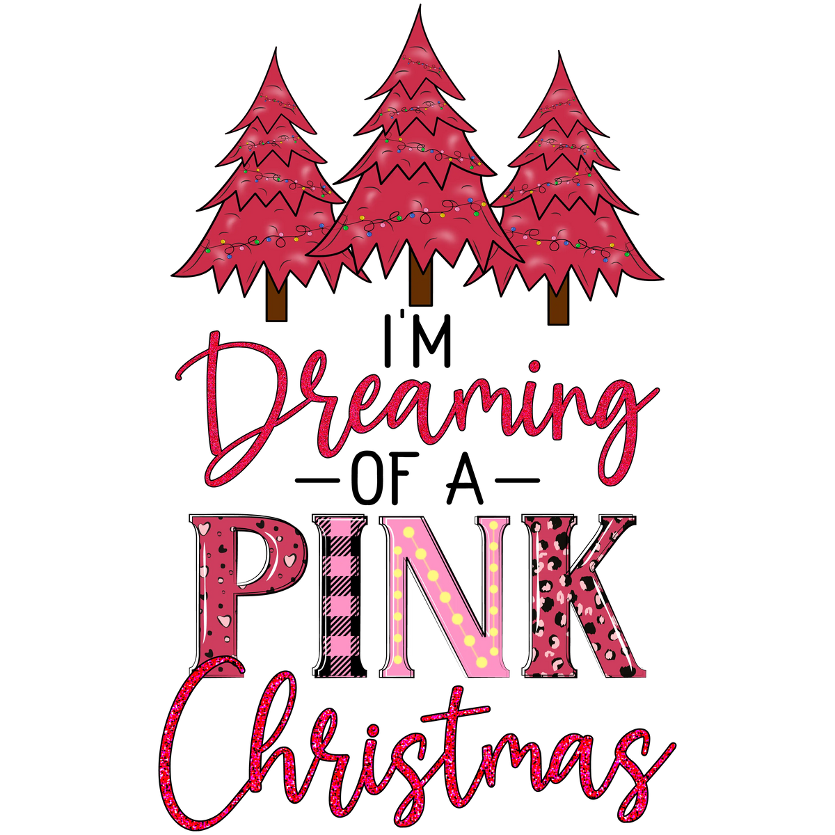 Mery Christmas pink (2) Christmas Holidays  Ready To Press Dtf Transfers dtfintexas