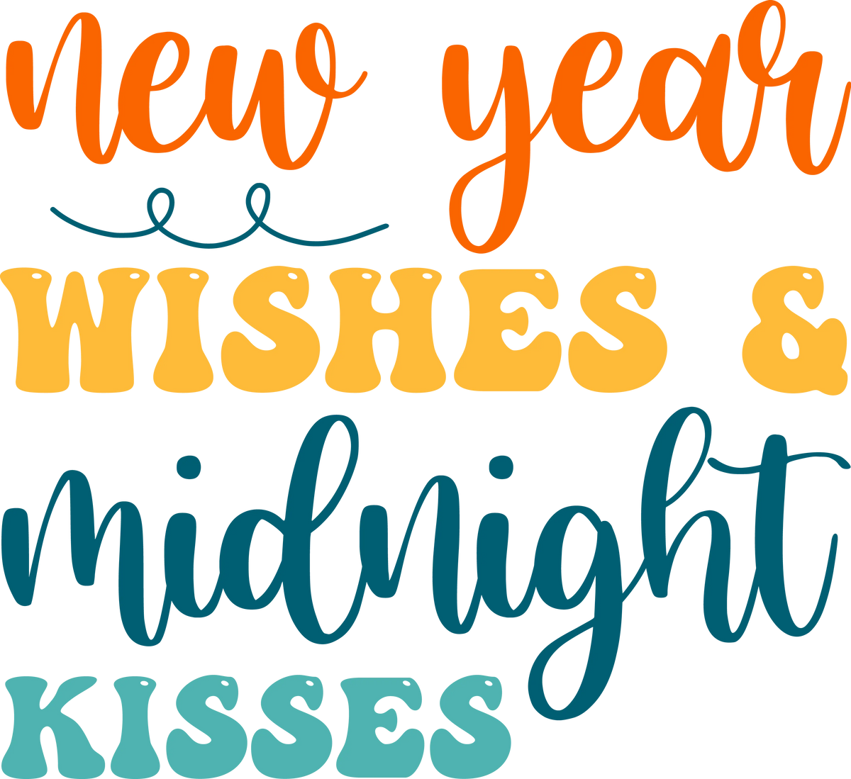 new year wishes and midnight kisses    New  Year's Eve  Holiday Ready To Press Dtf Transfers dtfintexas