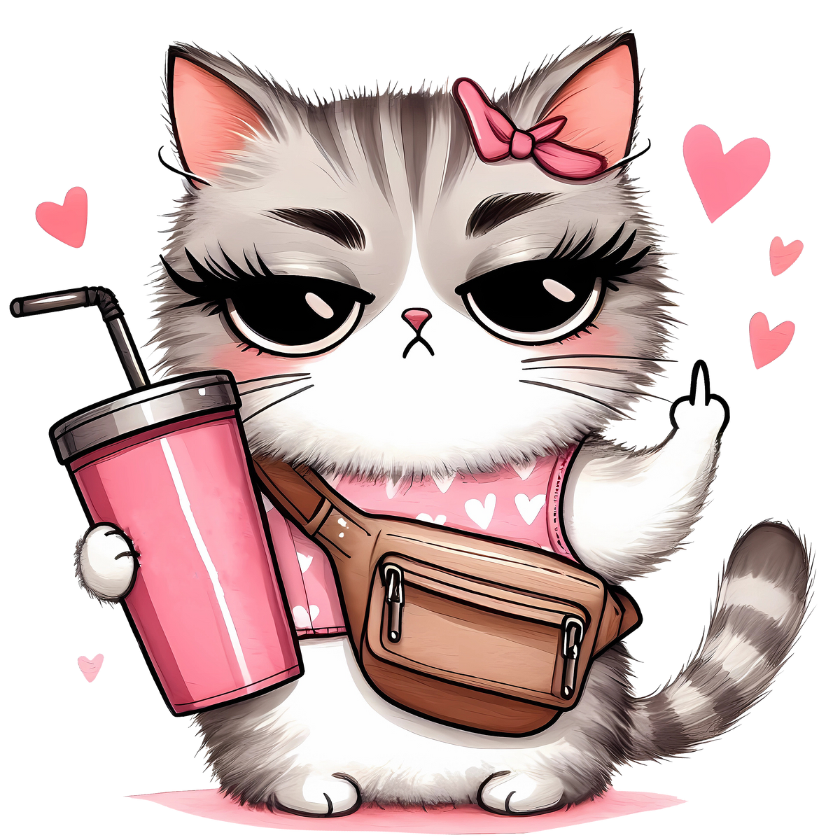 Pink catt Cats Animals Ready To Press  Dtf Transfers dtfintexas