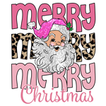 pink santa merry christmas  Christmas Holidays  Ready To Press Dtf Transfers dtfintexas