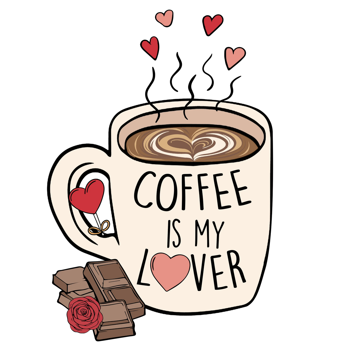 Coffe is my Lover Valentine' s Day  Holiday Ready To Press Dtf Transfers dtfintexas
