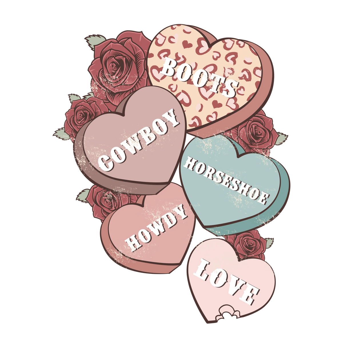 Valentina Retro (16) Valentine' s Day  Holiday Ready To Press Dtf Transfers dtfintexas